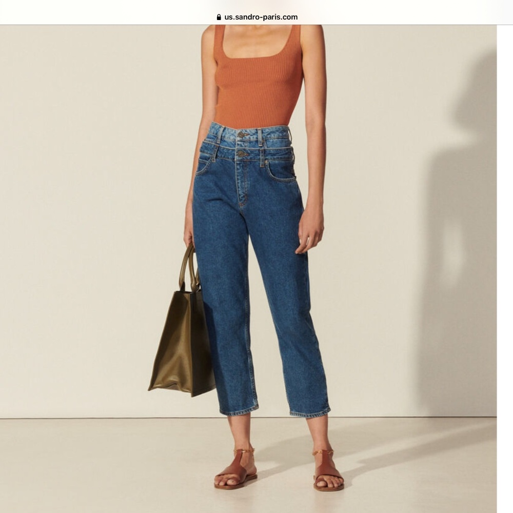 SANDRO Trompe L’œil Mom Jeans size 40